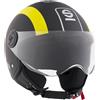 Sparco Casco Demi-Jet per moto nero e giallo con calotta in ABS Taglia XL
