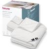 Beurer HD 82 Helsinki, termocoperta ultra soffice in materiale di pregio con 6 livelli di temperatura, con spegnimento automatico e sistema di sicurezza, lavabile in lavatrice a 30 °C, colore bianco