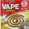 Vape SPIRALE ANTIZANZARE PROFUMATA 100 PEZZI 10 CONFEZIONI PROTEZIONE ESTERNA LUNGA D