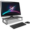 TECHLY Stand rialzo monitor scrivania universale acciaio legno nero stabile salva spazi