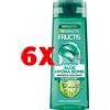 Garnier 6 X Fructis Shampoo Idratante 250 Ml. Aloe Hydra Bomb 72H di Idratazione per Cap