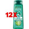 Garnier 12 X Fructis Shampoo Idratante 250 Ml. Aloe Hydra Bomb 72H di Idratazione per Ca