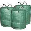 RAM ONLINE Ram® - Sacchetti per rifiuti da giardino, resistenti, 272 litri, 3 sacchi, manici industriali e tessuto, per rifiuti da giardino e verde, riutilizzabili
