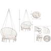 tectake Poltrona Sospesa Sedia Dondola Pensile Amache Amaca Cotone Swing Giardino Beige