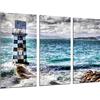 Cuadros Camara Quadro Su Legno, Paesaggio faro nel mare, 97 x 62cm, Stampa in qualita fotografica. Ref. 26394