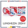 GEKO NASTRO SEGNALETICO BIANCO ROSSO RIFLETTENTE ROTOLI DA 200mt - 3 PZ