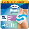 TENA Pants Maxi Extra Large (XL) Pacco Scorta Mensile, Mutandine Assorbenti, Elasticizzate e Monouso, Per Perdite Urinarie, Sia Per Lei Che Per Lui, Discrete e Confortevoli, 4 Confezioni x 10 Pezzi