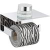 Suyar Toilet Paper Holder Polished Chrome, SUS 304 Stainless Steel Bathroom Toilet Paper Roll Holder with Storage Shelf Wall Mounted