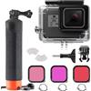 FiTSTILL Custodia subacquea con lenti e bastone galleggiante per Go Pro Hero 7/6/5/2018