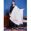 Fatto a mano Dupatta In Paillettes Per Donne - Elegante Sciarpa Stola Etnica Bianca