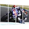 Cuadros Camara Quadro Su Legno, Motociclista in Moto Yamaha Movistar Blue, 131 x 62cm, Stampa in qualita fotografica. Ref. 26734