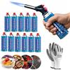 KEMPER CANNELLO BRUCIATORE TORCIA SALDATORE GAS + 12 CARTUCCE GAS 227G KEMPER + GUANTI