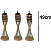 3 TORCIA FIACCOLA IN BAMBU BAMBOO ILLUMINAZIONE GIARDINO ESTERNO CITRONELLA 49cm