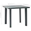 Plastica Alto Sele Tavolo quadrato in plastica da Giardino 80x75H72cm gambe smontabili BIANCO/verde