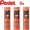 Pentel Ain Stein Mine Ricambio per Matite Meccaniche - 0.5 mm - 2B - Set of 3