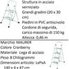 MAURER SCALA SGABELLO 2/4 GRADINI acciaio gradini, colore: Chiaro PVC antiscivolo