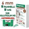DEPRON KIT 10 PANNELLI ISOLANTI DEPRON 125X80CM H6mm + COLLA ADESIVO 8KG GLUTOLIN HS