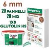 DEPRON KIT 20 PANNELLI ISOLANTI DEPRON 125X80CM H6mm + COLLA ADESIVO 8KG GLUTOLIN HS
