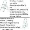 MAURER SCALA SGABELLO 2/4 GRADINI acciaio gradini, colore: Chiaro PVC antiscivolo
