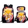 Zaino Scuola Super Sonic Set 3 pezzi, Astuccio e Gadget - Vari colori/stampe