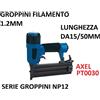 AXEL Chiodatrice Pneumatica e Graffettatrice Spara Chiodi1.2M ad Aria Compressa AXEL