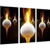 Cuadros Camara Quadro Su Legno, Golf, Ball with Fire, Sport, 97 x 62cm, Stampa in qualita fotografica. Ref. 26683
