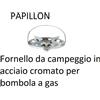 PAPILLON FORNELLO BABY A GAS PORTATILE UN FUOCO CAMPEGGIO PESCA DA TAVOLO PAPILLON