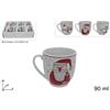 DUE ESSE CHRISTMAS srl Set 6 Tazzine Tazze Caffè in Ceramica Natale Senza Piattini Vari Decori
