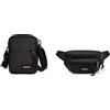 EASTPAK The One Borsa A Tracolla, Taglia Unica, Nero, 16 x 5.5 x 21 cm, 181.44 grammi & DOGGY BAG, Tasche sui Fianchi, Nero (Black Ek073008), Taglia Unica