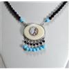 Delmaoro COLLANA ARGENTO 925 CAMMEO VOLTO OSSO PASTA TURCHESE PALLINI AGLN 022