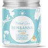BEN & ANNA Bianco con fluoro - Dentifricio naturale in vetro - carbone attivo sbiancante, vegano, sapore di menta naturale - Dentifricio in lattina, denti bianchi