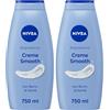NIVEA Bagnodoccia Creme Smooth 750 ml, Bagnoschiuma in crema detergente e vellutante, Crema docciaschiuma arricchita con Burro di Karité, Vitamine C, E e Oli Nutrienti dal profumo delicato