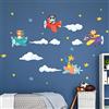 Ambiance Sticker Adesivi murali per bambini - Decorazione cameretta bambino - Adesivi murali per bambini - Adesivo da parete scandinavo - Adesivo da parete con animali in pieno volo - H120 x L180 cm
