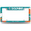 Rico Industries NFL Football Miami Dolphins Wave 30,5 x 15,2 cm Chrome All Over Automotive Targa Frame per auto/camion/SUV