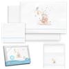 Interbaby - Set di lenzuola per minicuna 50 x 80 cm, per bebè - lenzuola invernali in flanella, modello elefante - include lenzuolo con angoli + lenzuolo sopra + federa cuscino