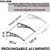 MAKA pensilina policarbonato tettoia trasparente fume modulare estensibile resistente