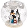 PuntoCasaStore® Sfera natalizia tealight d.10 decoro argento con alberelli e presepe decorazione