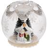 PuntoCasaStore® Sfera natalizia tealight d.10 decoro argento con alberelli e presepe decorazione