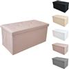 MAKA Home Pouf Ecopelle Baule Salvaspazio Trapuntato Bottoni Contenitore Imbottito