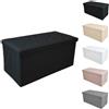 MAKA Home Pouf Ecopelle Baule Salvaspazio Trapuntato Bottoni Contenitore Imbottito