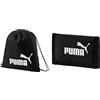 PUMA Phase, Sacca Sportiva Unisex-Adulto, Nero Black), Taglia Unica & Phase Wallet, Portafoglio Unisex Adulto, Nero, Taglia Unica