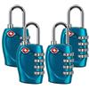 Zhovee Lucchetti con combinazione a 4 cifre per valigie, bagaglio da viaggio, approvato da TSA Blu Blue-4pack