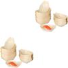 Ciotole per servire snack in legno per mini barca da sushi da 50 pezzi