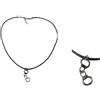 1 collana corda ciondolo punk manette snodabili