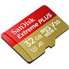 SanDisk Extreme Plus 32 GB MicroSDHC Memory Card, SD Adapter With A1 App Performance And Rescue Pro Deluxe, Up to 95 MB/s, Class 10, UHS-I, U3, V30