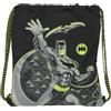 safta BATMAN GAME OVER - Zaino a sacco piatto, grande, ideale per bambini di diverse età, comodo e versatile, qualità e resistenza, 35 x 40 cm, Nero, M, Casual