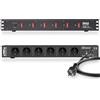 Pyle Multipresa Rack 1U con 6 Prese, 150 Joule, Cavo Elettrico Pesante, 6 Interruttori Frontali per Studio e Ufficio