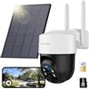 WOLFANG Telecamera Esterno 4G con SIM, Telecamera Senza WiFi, Pannello Solare, 2.5K HD, Visione Notturna con Faro, Audio Bidirezionale, PIR, Registrazione Locale, Scheda microSD 32 GB