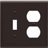 ENERLITES Combinazione interruttore a levetta/presa duplex presa presa a muro, dimensioni standard 2 bande 11,4 x 11,6 cm, policarbonato termoplastico, 881121-BR, marrone