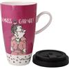 Goebel Tazza da artista con coperchio, motivo: scritta Ich muss gar nixebel, multicolore